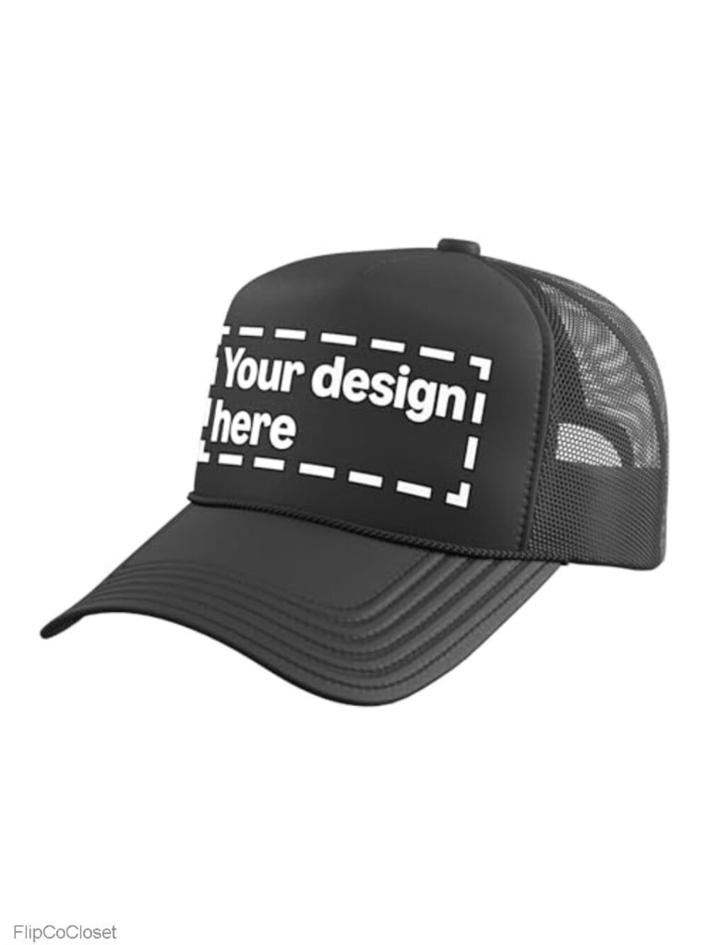 Customizable Five-Panel Mesh Back Trucker Hat Snapback